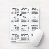 Tapis De Souris Calendrier d'impression blanc 2030 par Janz (Avec souris)