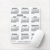 Tapis De Souris Calendrier d'impression grand format blanc 2020 pa (Avec souris)