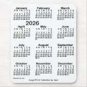 Tapis De Souris Calendrier d'impression grand format blanc 2026 pa (Devant)