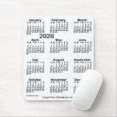 Tapis De Souris Calendrier d'impression grand format blanc 2028 pa (Avec souris)