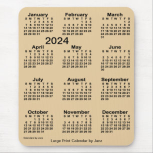 Tapis De Souris Calendrier d'impression grand format de Sepia 2024