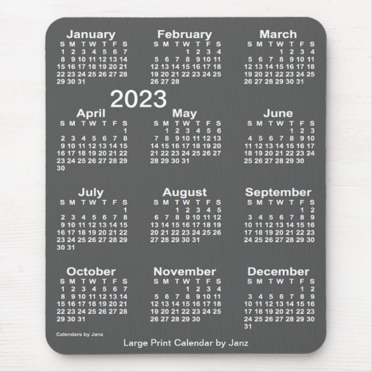 Tapis De Souris Calendrier d'impression gros charbon de bois 2023  (Devant)