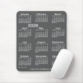 Tapis De Souris Calendrier d'impression gros charbon de bois 2026  (Avec souris)