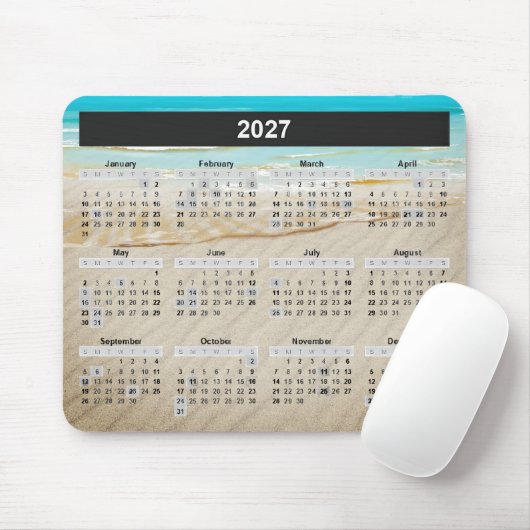 Tapis De Souris Calendrier d'Ocean Beach 2027 (Avec souris)