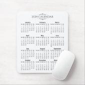 Tapis De Souris Calendrier élégant et simple pour 2024 | Tapis de (Avec souris)