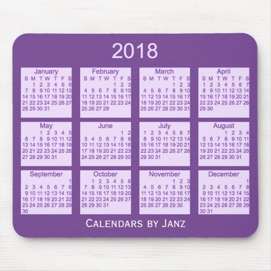 Tapis De Souris Calendrier enfermé dans une boîte 2018 par (Devant)