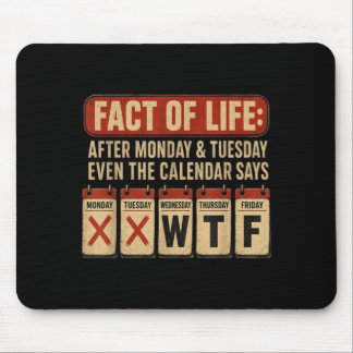 Tapis De Souris Calendrier Faits de la Vie Dit Quel Humour Terrien