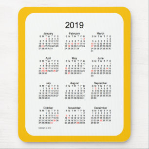 Tapis De Souris Calendrier Gold Holiday 2019 par Janz Mouse Pad