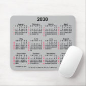 Tapis De Souris Calendrier ISO 2030 Silver 52 semaines par Janz (Avec souris)