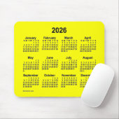 Tapis De Souris Calendrier Jaune 2026 par Janz Mouse Pad (Avec souris)