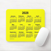 Tapis De Souris Calendrier Jaune 2028 par Janz Mouse Pad (Avec souris)