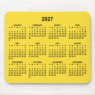 Tapis De Souris Calendrier Jaune Banane 2027