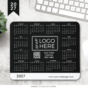 Tapis de souris Calendrier Logo Entreprise Noir 20