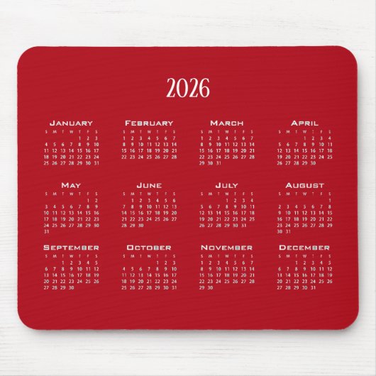 Tapis De Souris Calendrier marron moderne simple (Devant)