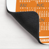 Tapis De Souris Calendrier mensuel 2020 Mi-Siècle Orange Chat (Coin)