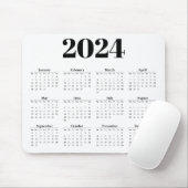 Tapis De Souris Calendrier mensuel 2024 | N'importe quel arrière - (Avec souris)