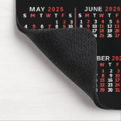 Tapis De Souris Calendrier mensuel 2025 Année Personnalisé Noir Ro (Coin)