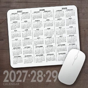 Tapis De Souris Calendrier minimal simple 3 ans 2027 2028 2029