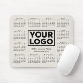 Tapis De Souris Calendrier moderne 2020 Business Company Logo Beig (Avec souris)