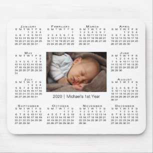 Tapis De Souris Calendrier moderne 2020 Votre photo et votre nom e