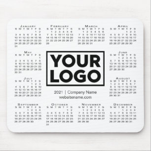 Tapis De Souris Calendrier moderne 2021 Business Company Logo Blan