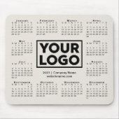 Tapis De Souris Calendrier moderne 2023 Business Company Logo Beig (Devant)