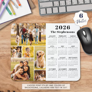 Tapis De Souris Calendrier moderne 2026 6 Collage photo Personnali