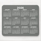 Tapis De Souris Calendrier - moderne gris et blanc simple (Devant)