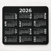 Tapis De Souris Calendrier - moderne noir et blanc simple (Devant)