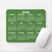 Tapis De Souris Calendrier - moderne vert et blanc simple (Avec souris)