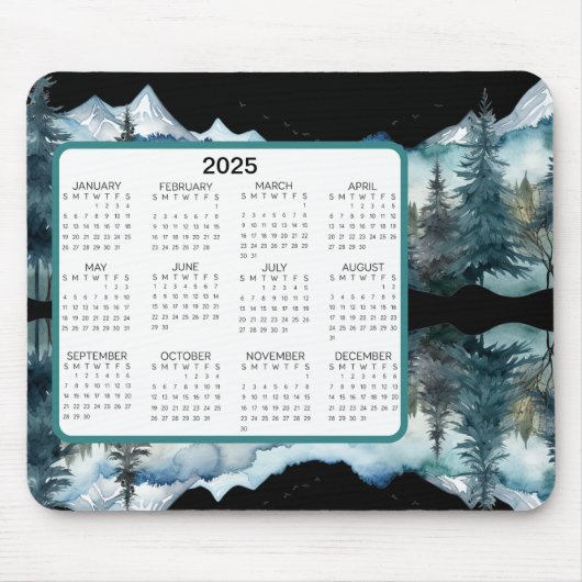 Tapis De Souris Calendrier Mountain View (Devant)