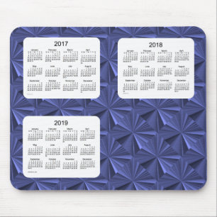 Tapis De Souris Calendrier Mousepad de 3 de l'an 2017-2019