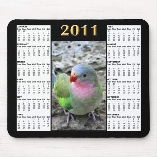 Tapis De Souris Calendrier Mousepad de princesse Parrot 2011 (Devant)