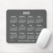 Tapis De Souris Calendrier Neon Charcoal 2025 par Janz (Avec souris)