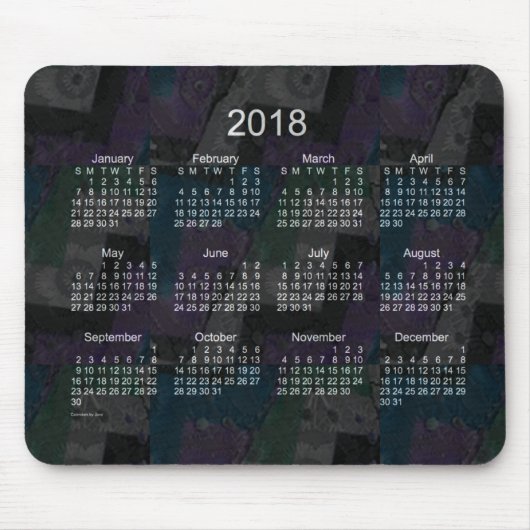 Tapis De Souris Calendrier noir du patchwork 2018 par Janz (Devant)