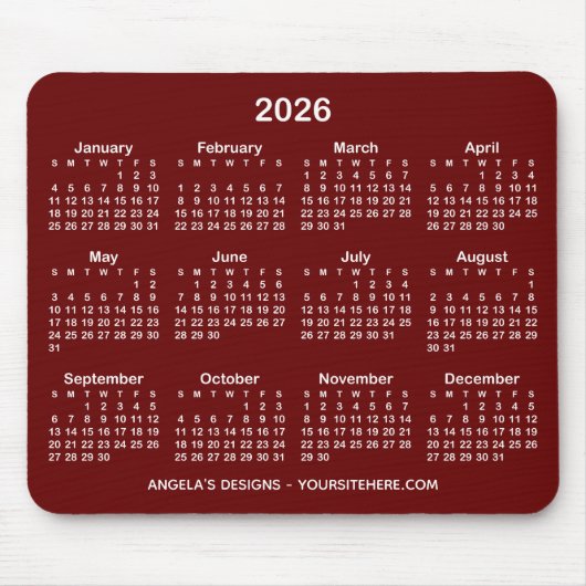 Tapis De Souris Calendrier noir et blanc Promotionnel (Devant)