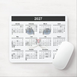 Tapis De Souris Calendrier persan blanc 2027  