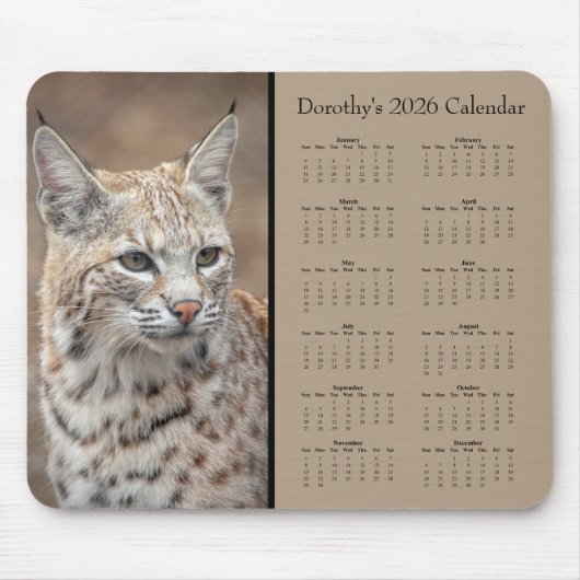 Tapis De Souris Calendrier personnalisable 2026 de Bobcat (Devant)