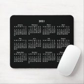 Tapis De Souris Calendrier personnalisable Black and White 2021 (Avec souris)