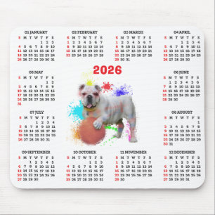 Tapis De Souris Calendrier personnalisable de British Bulldog mign