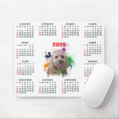Tapis De Souris Calendrier personnalisable de chien Cavapoo mignon (Avec souris)