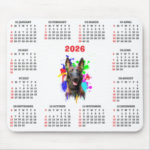 Tapis De Souris Calendrier personnalisable de chien Malinois migno