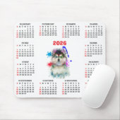 Tapis De Souris Calendrier personnalisable de chien Pomsky mignon  (Avec souris)