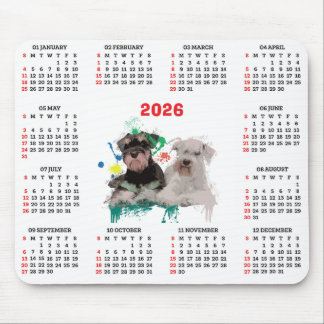 Tapis De Souris Calendrier personnalisable de chien Schnauzer mign