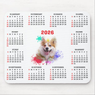 Tapis De Souris Calendrier personnalisable de corgi mignon