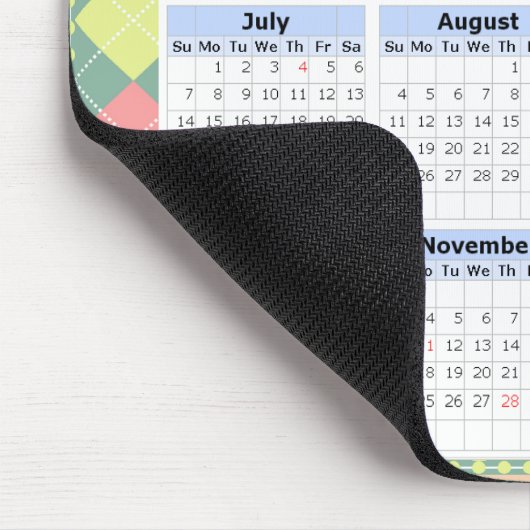 Tapis De Souris Calendrier personnalisé 2013 sur un Mousepad (Coin)