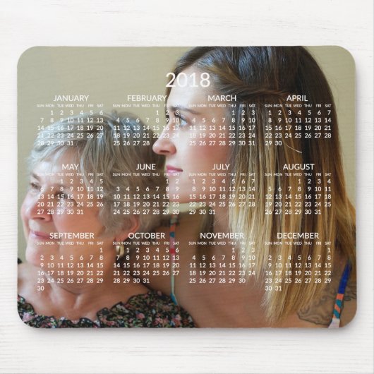 Tapis De Souris Calendrier personnalisé 2018 Mousepads Ajouter pho (Devant)