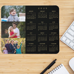 Tapis De Souris Calendrier personnalisé de 3 photos de famille 202