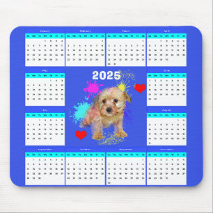 Tapis De Souris Calendrier personnalisé Morkie Chien Morkie