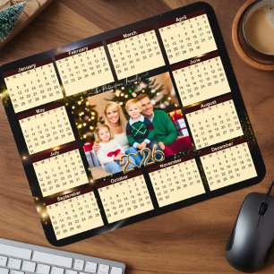 Tapis De Souris Calendrier photo de famille 2026 pour la nouvelle